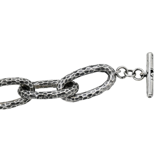 Silver Eli Hammered Chain Bracelet