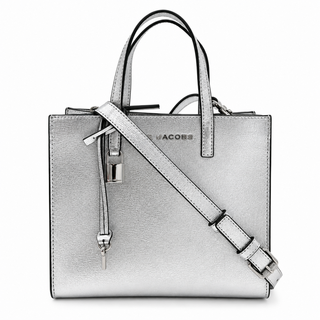 MARC JACOBS | Silver Grind Metallic Leather Crossbody Tote Bag