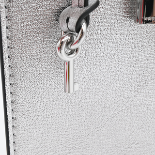 MARC JACOBS | Silver Grind Metallic Leather Crossbody Tote Bag