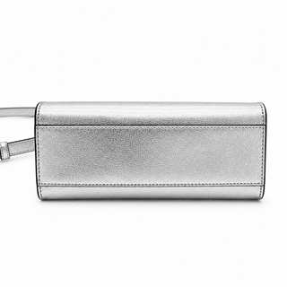 MARC JACOBS | Silver Grind Metallic Leather Crossbody Tote Bag