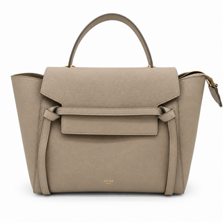 Grained Calfskin Taupe Mini Belt Bag
