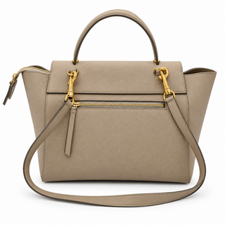 Grained Calfskin Taupe Mini Belt Bag