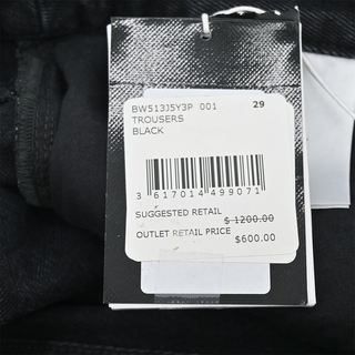 Black Denim Logo-Plaque Chain-Link Jeans