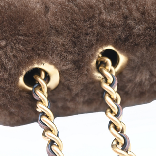 Pillow Madison Quilted Shearling Shoulder Bag