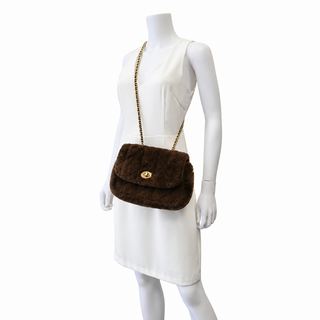 Pillow Madison Quilted Shearling Shoulder Bag