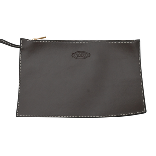 Dark Brown T Timeless Suede & Leather Shopping Tote Bag