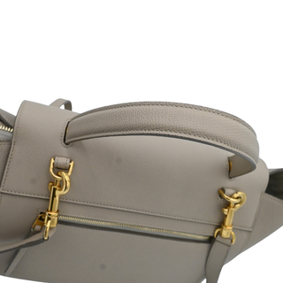 Grained Calfskin Taupe Mini Belt Bag
