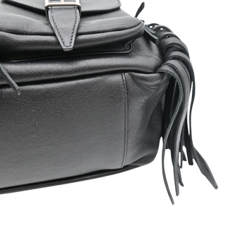 Black Fringe Festival Leather Backpack