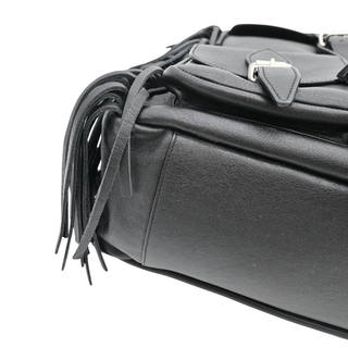 Black Fringe Festival Leather Backpack