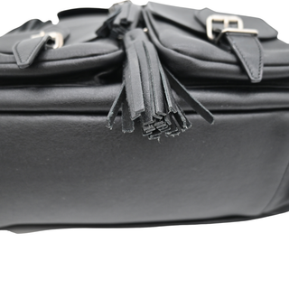 Black Fringe Festival Leather Backpack