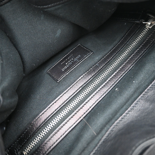 Black Fringe Festival Leather Backpack
