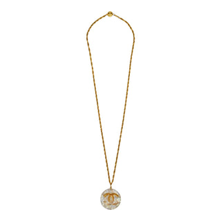Opalescent CC Logo Pendant Necklace