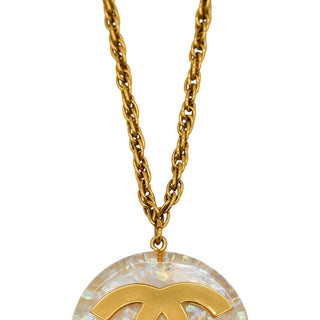Opalescent CC Logo Pendant Necklace