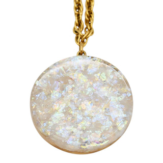 Opalescent CC Logo Pendant Necklace