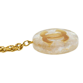 Opalescent CC Logo Pendant Necklace