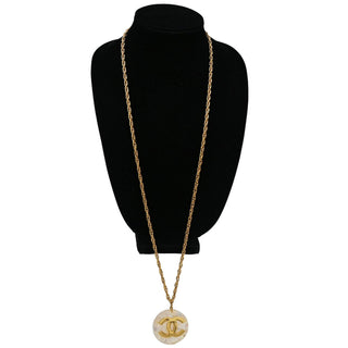 Opalescent CC Logo Pendant Necklace
