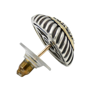 Two-Tone Albion Pave Diamond Stud Earrings