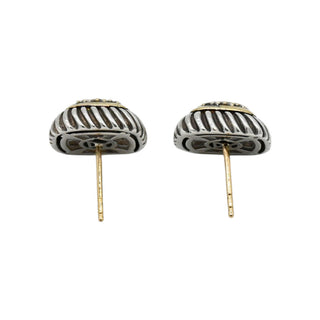 Two-Tone Albion Pave Diamond Stud Earrings