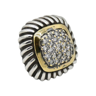 Two-Tone Albion Pave Diamond Stud Earrings