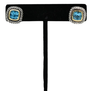 Two-Tone Albion Blue Topaz Stud Earrings