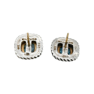 Two-Tone Albion Blue Topaz Stud Earrings