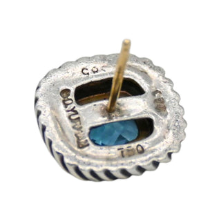 Two-Tone Albion Blue Topaz Stud Earrings