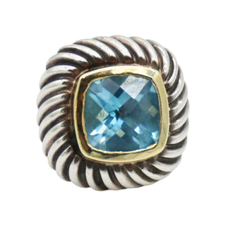 Two-Tone Albion Blue Topaz Stud Earrings