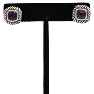 Two-Tone Albion Amethyst Stud Earrings