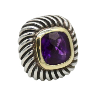 Two-Tone Albion Amethyst Stud Earrings
