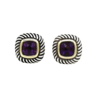 Two-Tone Albion Amethyst Stud Earrings