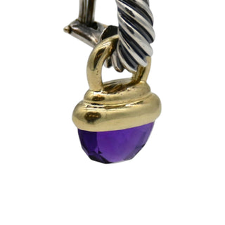 Two-Tone Amethyst Acorn Drop Earrings