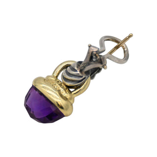 Two-Tone Amethyst Acorn Drop Earrings