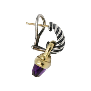 Two-Tone Amethyst Acorn Drop Earrings
