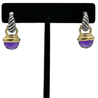 Two-Tone Amethyst Acorn Drop Earrings