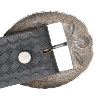 Tooled Embellished Leather Western Belt