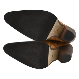Embossed Exotic-Style Leather Western Boots