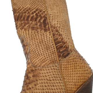 Embossed Exotic-Style Leather Western Boots
