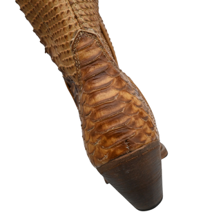 Embossed Exotic-Style Leather Western Boots