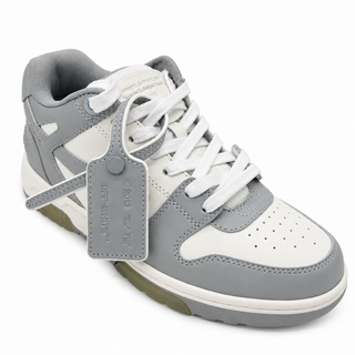 Gray & White Zip Tie Low-Top Sneakers