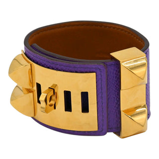 Purple Collier de Chien Leather Bracelet