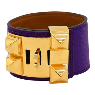 Purple Collier de Chien Leather Bracelet