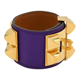 Purple Collier de Chien Leather Bracelet