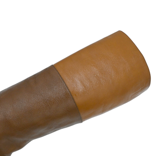 Colorblock Leather Knee-High Platform Boots