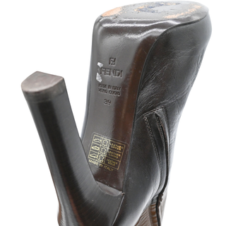 Colorblock Leather Knee-High Platform Boots