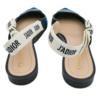 J'Adior Denim Patchwork Slingback Flats