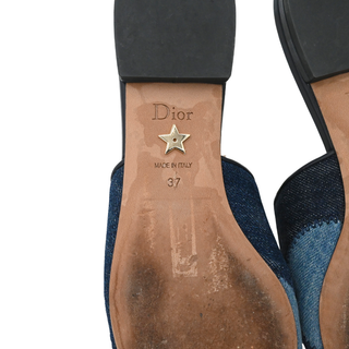 J'Adior Denim Patchwork Slingback Flats