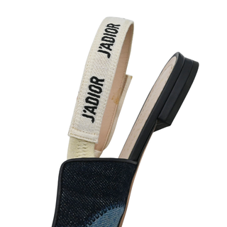 J'Adior Denim Patchwork Slingback Flats