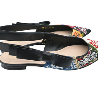 Peace and Love Embroidered Slingback