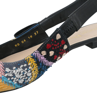 Peace and Love Embroidered Slingback