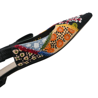Peace and Love Embroidered Slingback